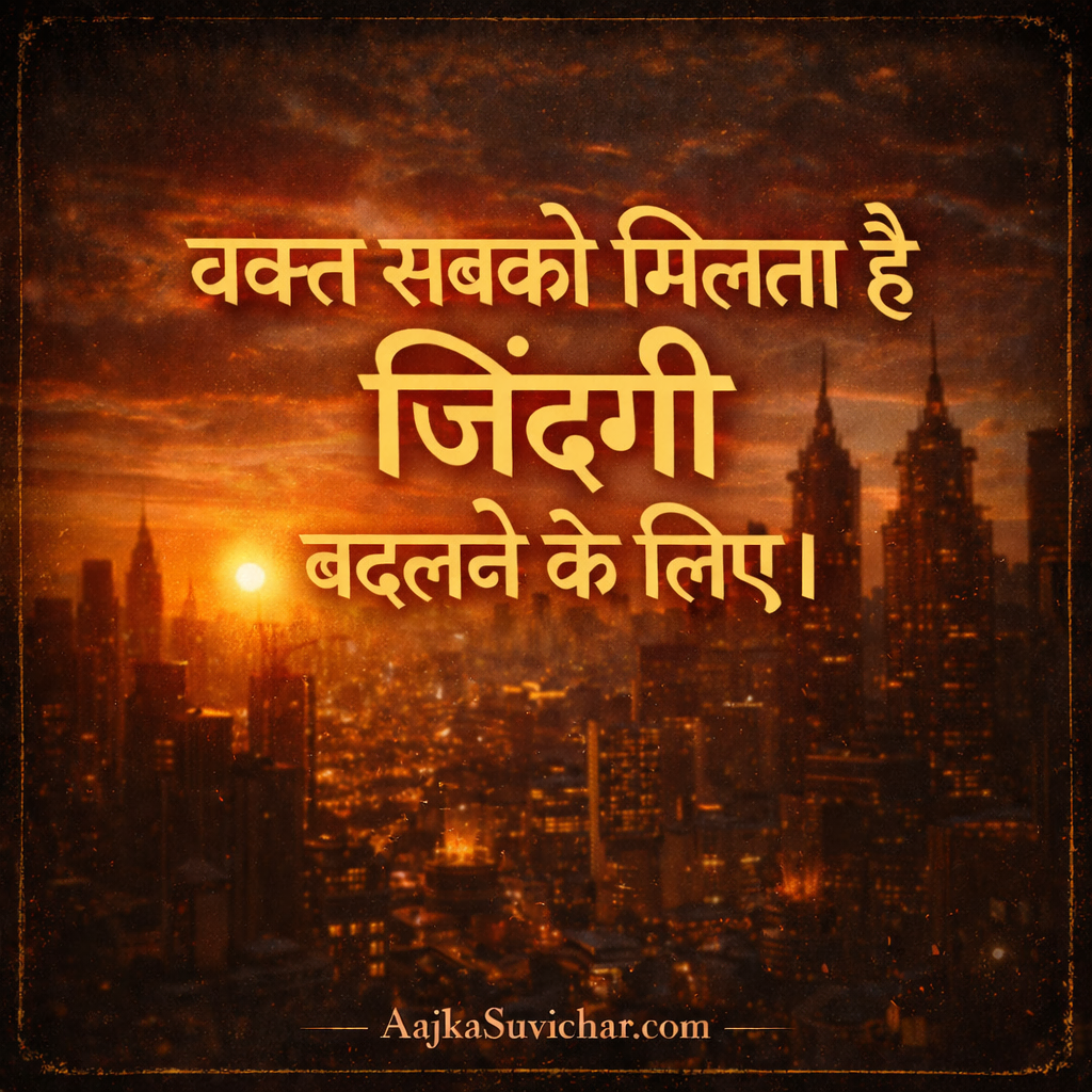 वक्त सबको मिलता है जिंदगी बदलने के लिए।