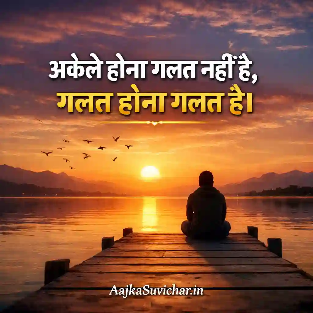 अकेले होना गलत नहीं है, गलत होना गलत है।