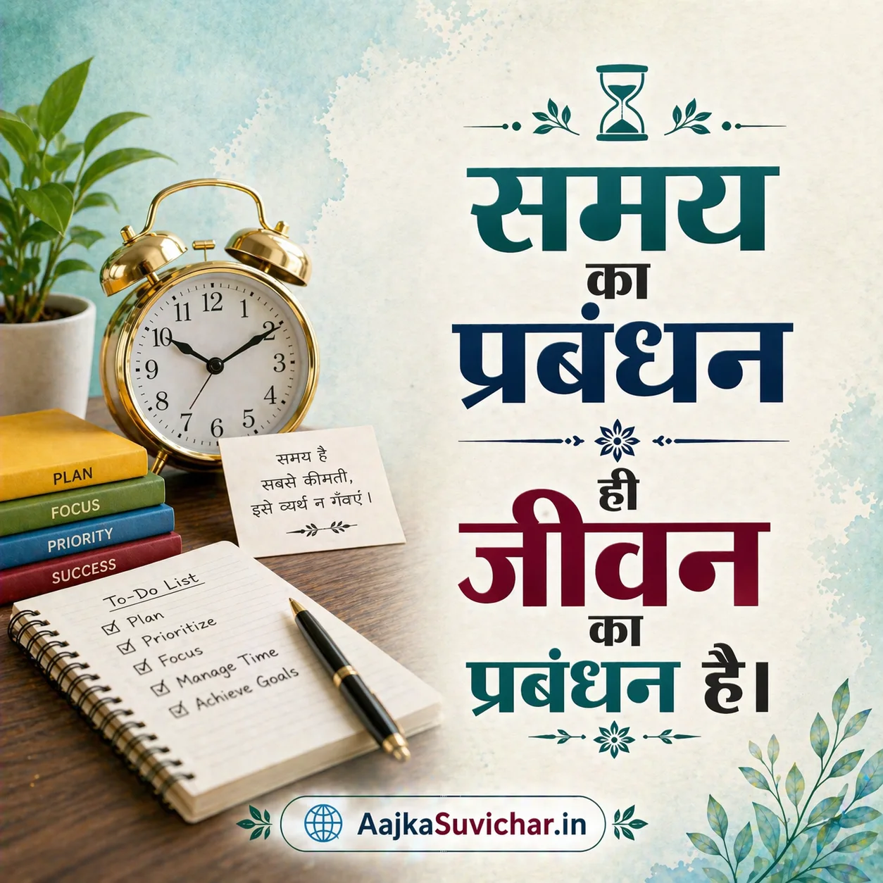 समय का प्रबंधन ही जीवन का प्रबंधन है।