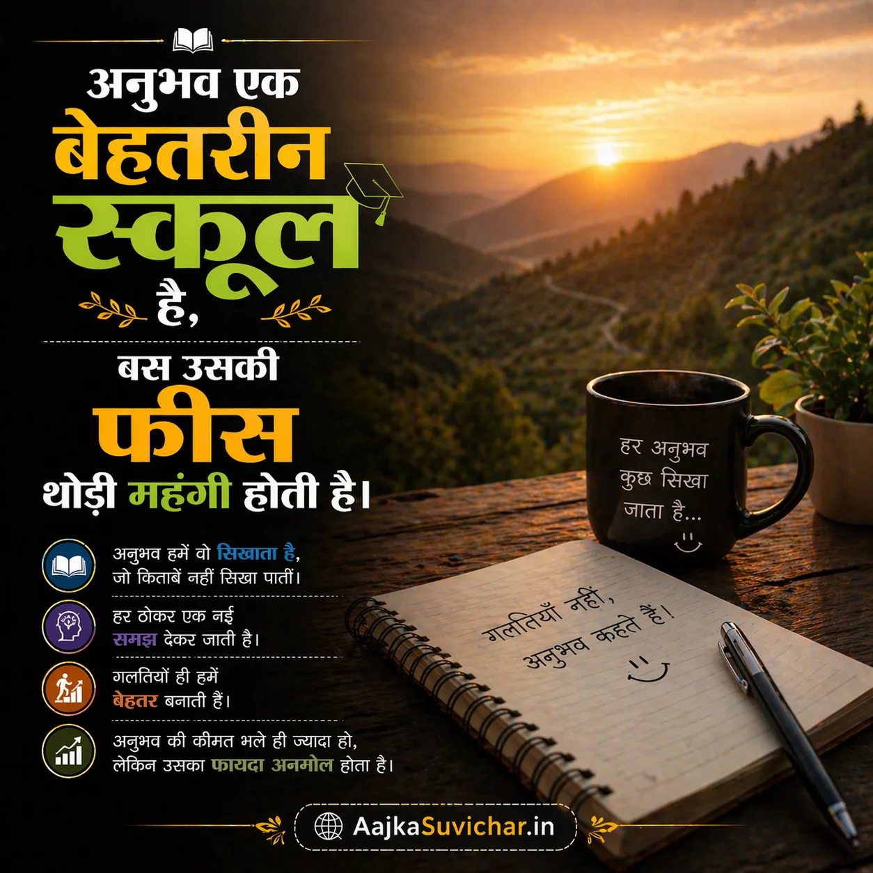 अनुभव एक बेहतरीन स्कूल है, बस उसकी फीस थोड़ी महंगी होती है।