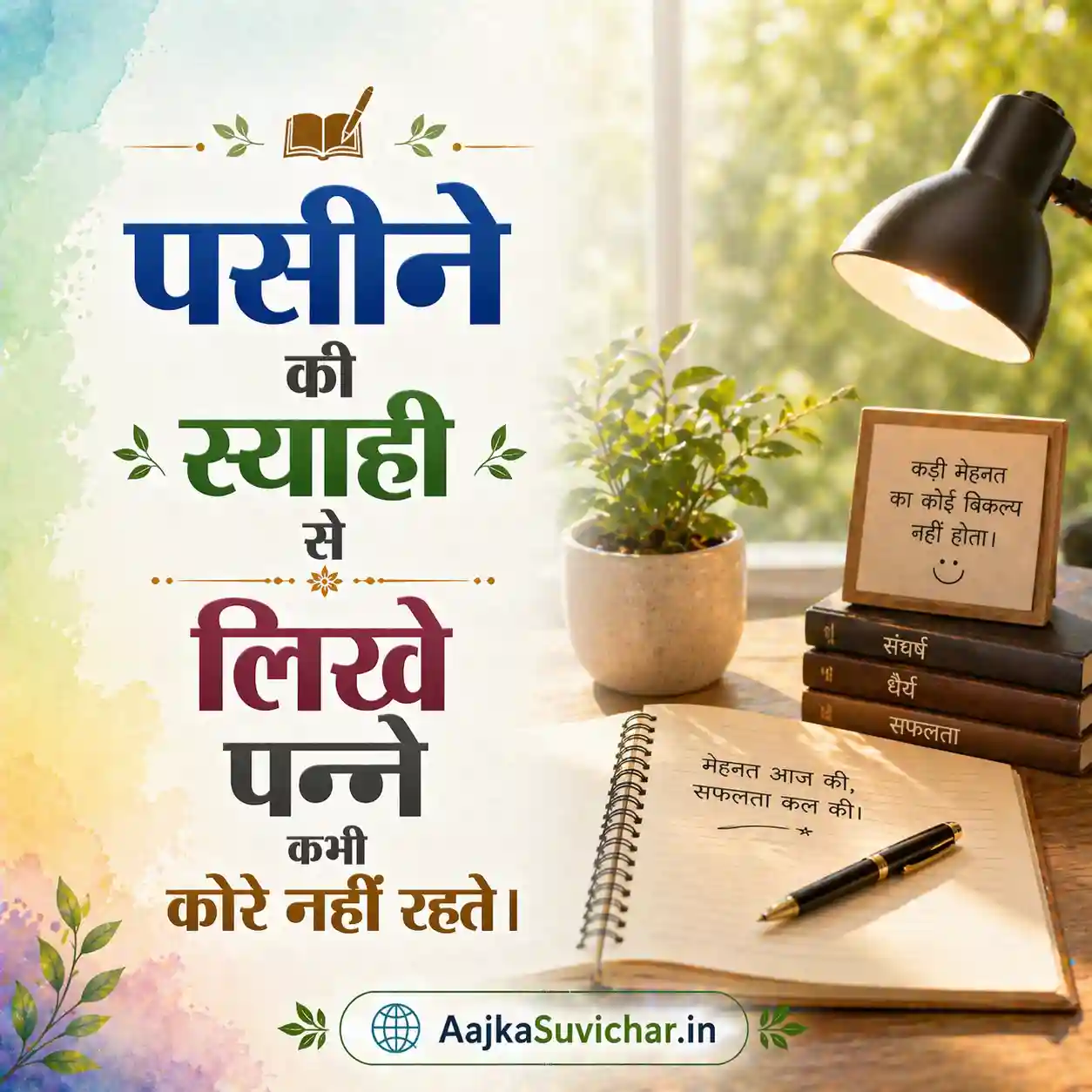 पसीने की स्याही से लिखे पन्ने कभी कोरे नहीं रहते।