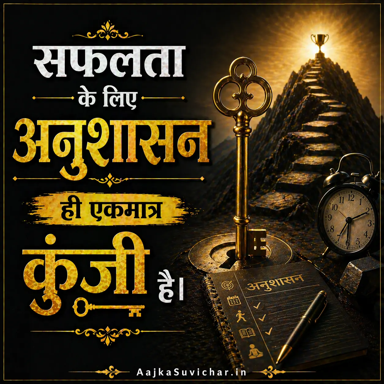 आज का सुविचार - 27 मई 2026 : सफलता के लिए अनुशासन ही एकमात्र कुंजी है। Discipline is the only key to success.