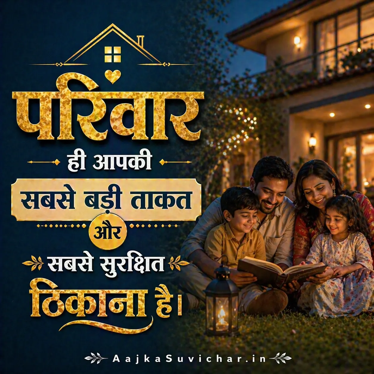 आज का सुविचार - 15 मई 2026 : परिवार ही आपकी सबसे बड़ी ताकत और सबसे सुरक्षित ठिकाना है। Family is your greatest strength and safest sanctuary.
