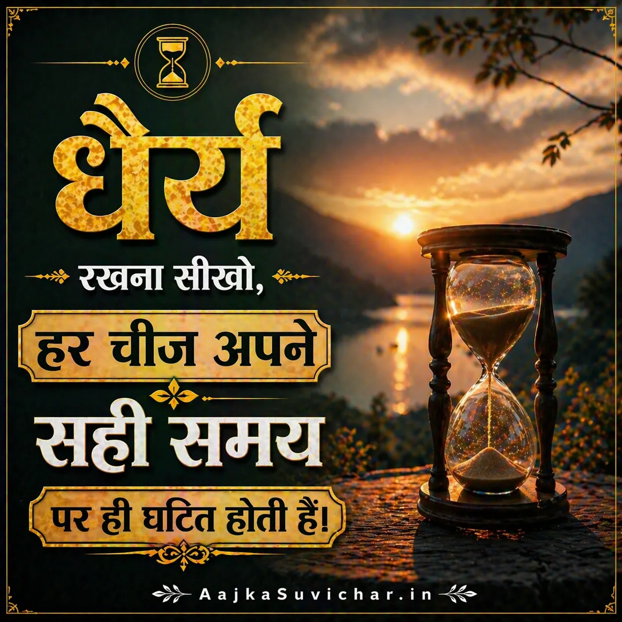 आज का सुविचार - 19 मई 2026 : धैर्य रखना सीखो, हर चीज़ अपने सही समय पर ही घटित होती है। Learn to be patient, everything happens at its own right time.