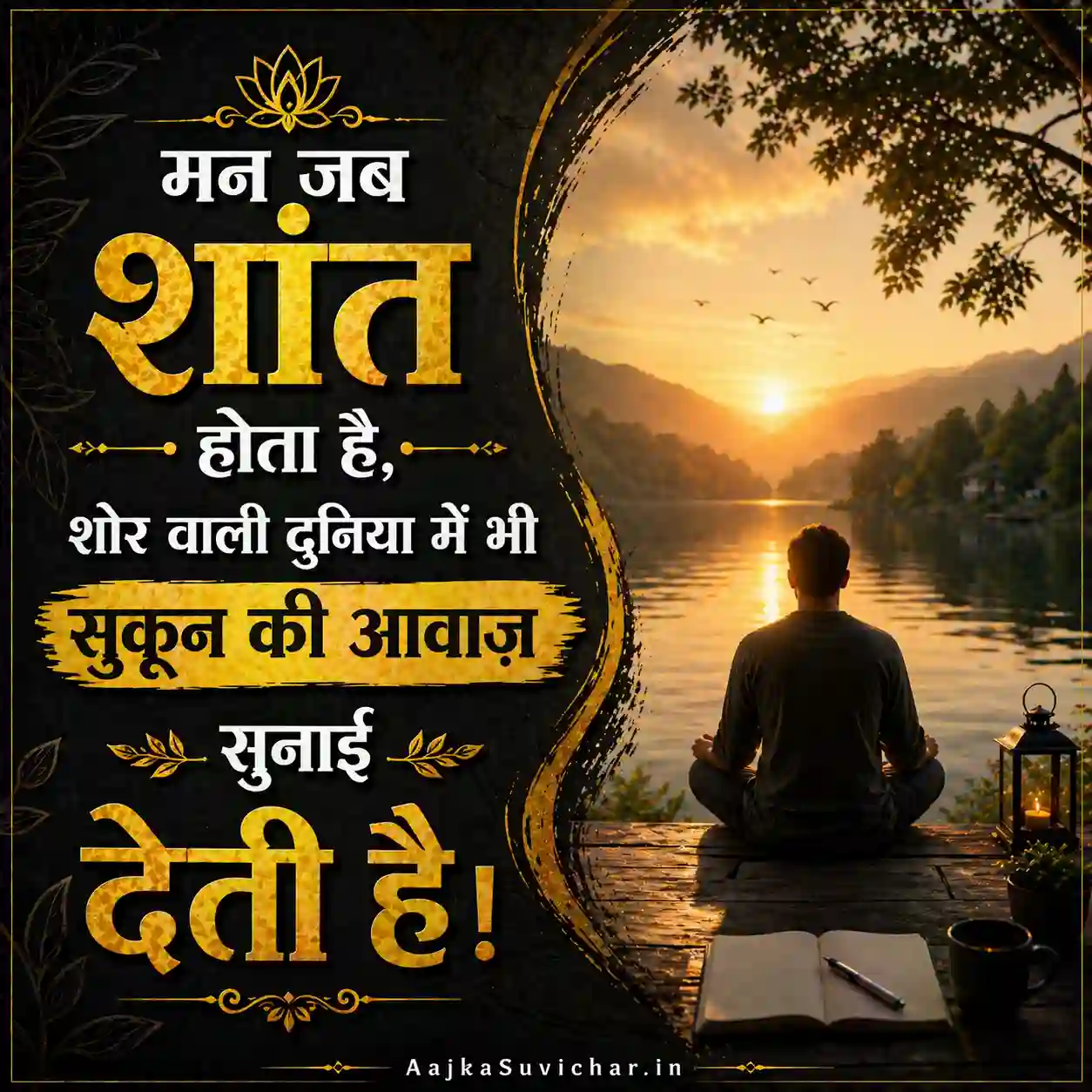 आज का सुविचार - 29 मई 2026 : मन जब शांत होता है, शोर वाली दुनिया में भी सुकून की आवाज़ सुनाई देती है। When the mind is still, you can hear peace even in a noisy world.